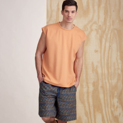 T-shirt og shorts  herre snitmønster simplicity 9314
