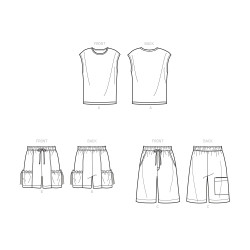 T-shirt og shorts  herre snitmønster simplicity 9314