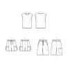 T-shirt og shorts  herre snitmønster simplicity 9314