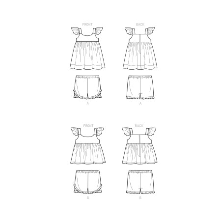 Babykjole og bukser snitmønster Simplicity 9317