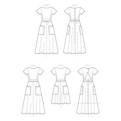 Kjole m/lommer snitmønster Simplicity 9324