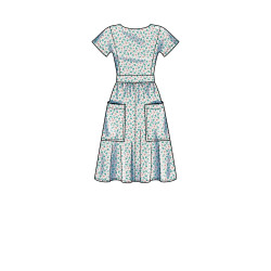 Kjole m/lommer snitmønster Simplicity 9324
