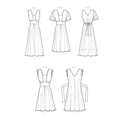Kjole m/vingeærme  også plusmode snitmønster Simplicity 9325
