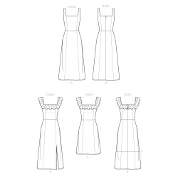 Kjole m/flæse snitmønster Simplicity 9326