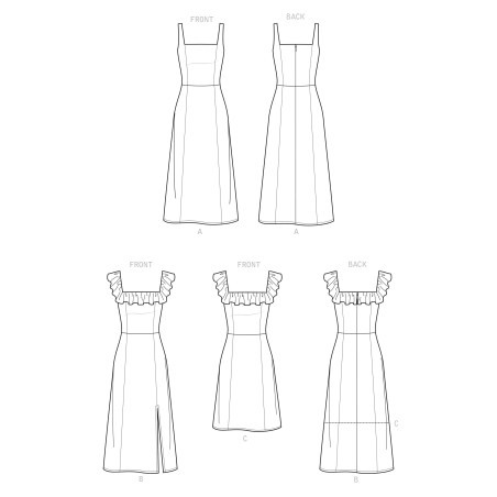 Kjole m/flæse snitmønster Simplicity 9326