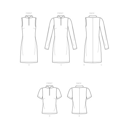 Kjole og bluse m/kinakrave snitmønster Simplicity 9328