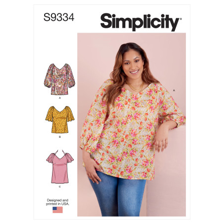 Tunika m/vingeærme plusmode snitmønster Simplicity 9334