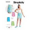 Shorts og nederdel snitmønster Simplicity 9336