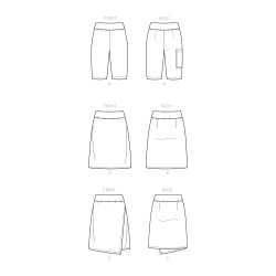 Shorts og nederdel snitmønster Simplicity 9336