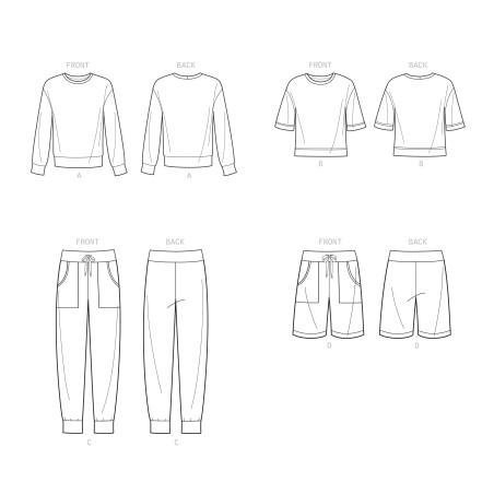 Trøje og joggingbukser  ham/hende snitmønster Simplicity 9337