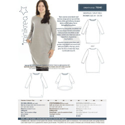 Sweat Kjole Minikrea snitmønster 70040