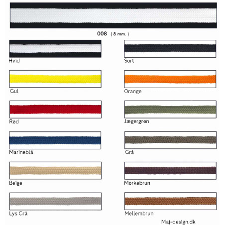 Flad Anorak snor 8 mm polyester