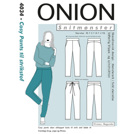 Cosy Pants til strikstof  Onion snitmønster 9031
