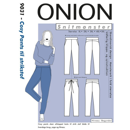 Cosy Pants til strikstof  Onion plusmode  snitmønster 9031