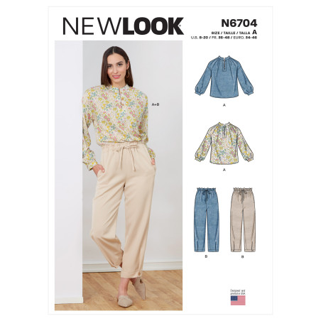 Bukser og bluse New look snitmønster 6704