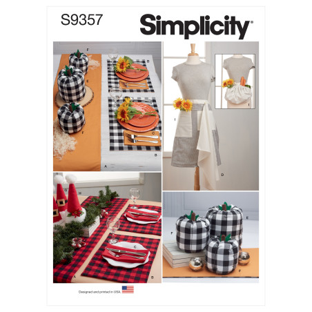 Forklæde og dækkeservietter Simplicity snitmønster 9357 OS