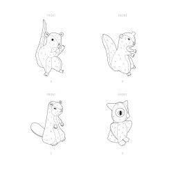 Tøjdyr  ugle bæver egern Simplicity snitmønster 9425