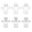 Tøjdyr hund kat og bamse Simplicity snitmønster 9417