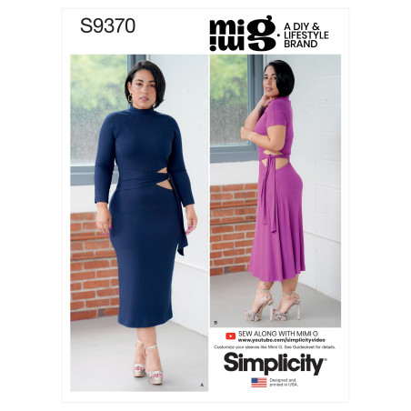 Kjole også plusmode Simplicity snitmønster 9370