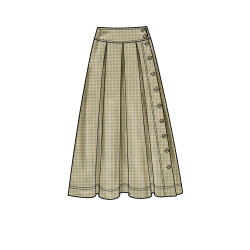 Nederdel m/knapper også plusmode Simplicity snitmønster 9377