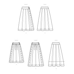 Nederdel m/knapper også plusmode Simplicity snitmønster 9377