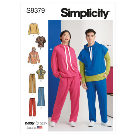 Joggingtøj Ham og hende Simplicity snitmønster 9379 A