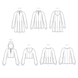 Hættetrøje/bluse også plusmode Simplicity snitmønster 9384