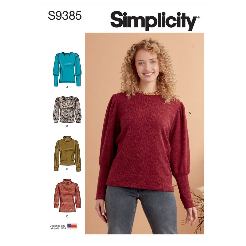 Bluse også plusmode Simplicity snitmønster 9385