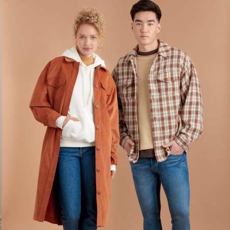 Unisex jakke og frakke Simplicity snitmønster 9388 A