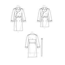 Herre Trench Coat Simplicity snitmønster 9389