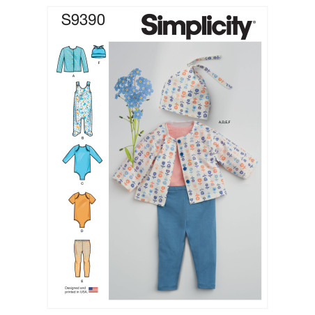 Babytøj  Simplicity snitmønster 9390 A 