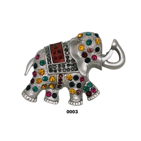 Elefant broche m/sten 8x5 cm