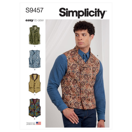 Herre vest Simplicity snitmønster 9457