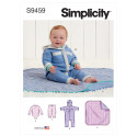 Baby jumpsuit og tæppe Simplicity snitmønster 9459 A