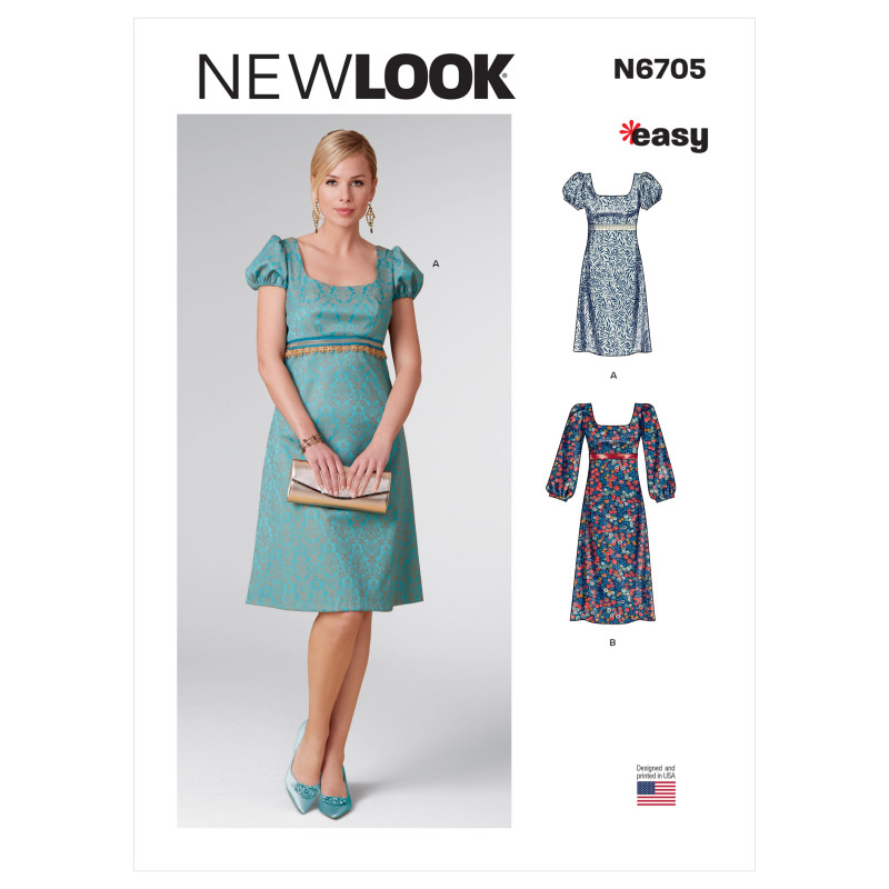 Kjole Empiersnit Newlook snitmønster easy 6705 Kjole Empiersnit Newlook snitmønster easy 6705