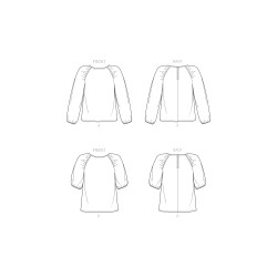 Bluse m/raglanærmer New look snitmønster easy  6708