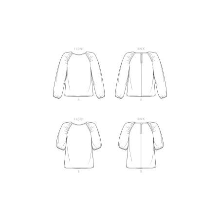 Bluse m/raglanærmer New look snitmønster easy  6708