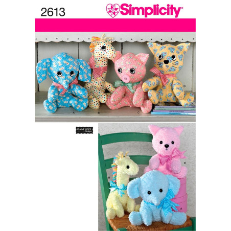 Tøjdyt,elefant,kat,giraf
Simplicity snitmønster 2613