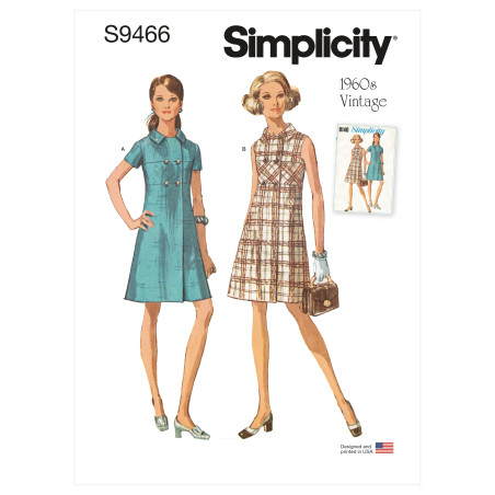 Vintage 1960´Kjole også plusmode Simplicity snitmønster 9466