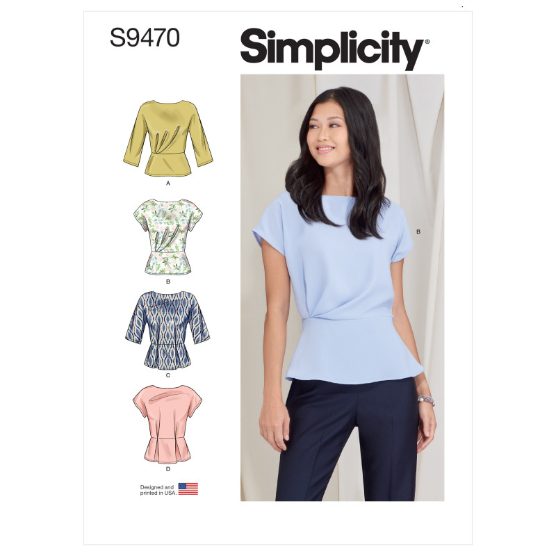 Peplum bluse Simplicity snitmønster 9470