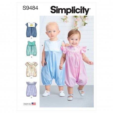 Baby Rompers Simplicity snitmønster 9484 A