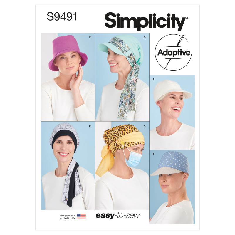 Kemohat og turban Simplicity snitmønster 9491 A