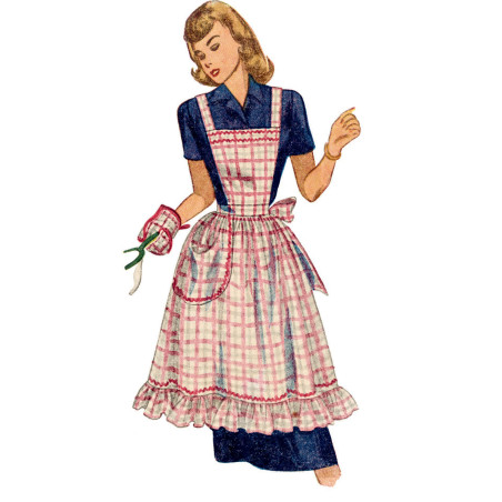 1940´vintage forklæde Simplicity snitmønster 9496 OS