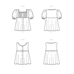 Bluse m/pufærme New Look snitmønster 6719