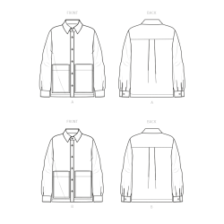 Herre/dame jakke/storskjorte New Look snitmønster 6724