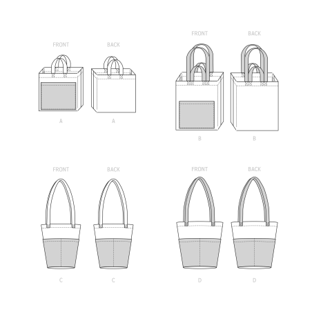 Div. indkøbs net og shopper Simplicity snitmønster S9517 OS