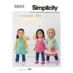 Dukketøj 46 cm dukke Simplicity snitmønster S9523 OS