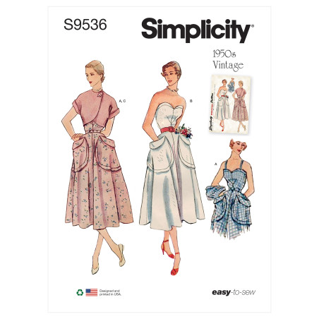 1950´vintage kjole og bolero  Simplicity snitmønster S9536