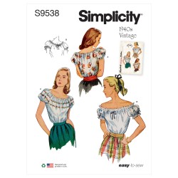 1940´vintage bluse Simplicity snitmønster 9538