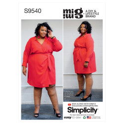 Slå-om kjole  plusmode Simplicity snitmønster S9540